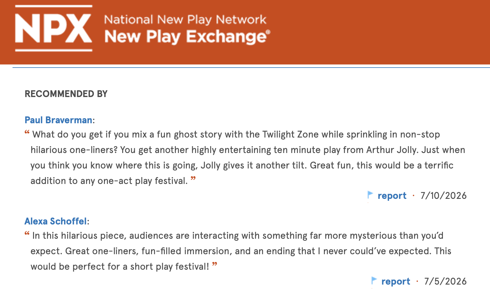 New Play Exchange Reviews